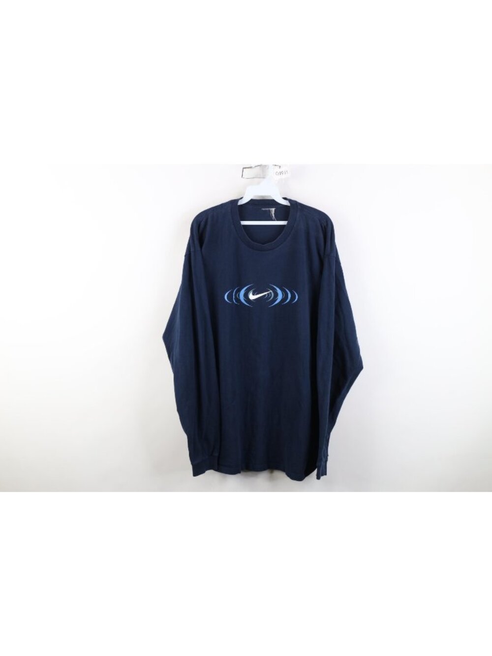 Vintage Y2K Nike Mens XL Travis Scott Center Swoosh Long Sleeve T-Shirt Blue